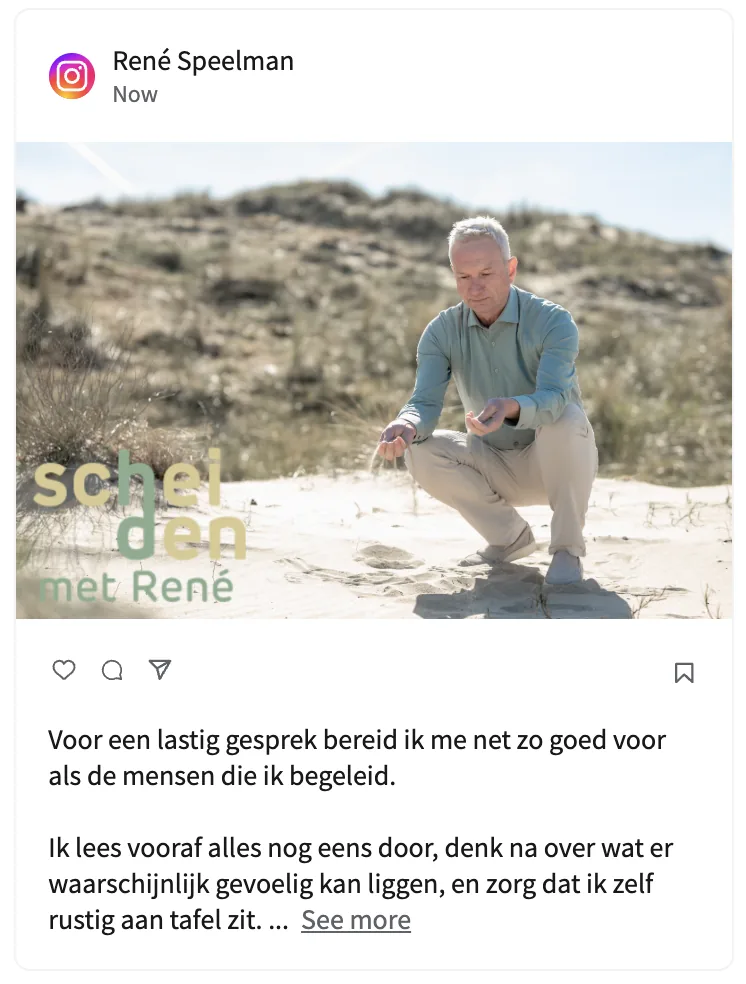 Instagram-post voor Scheiden met René